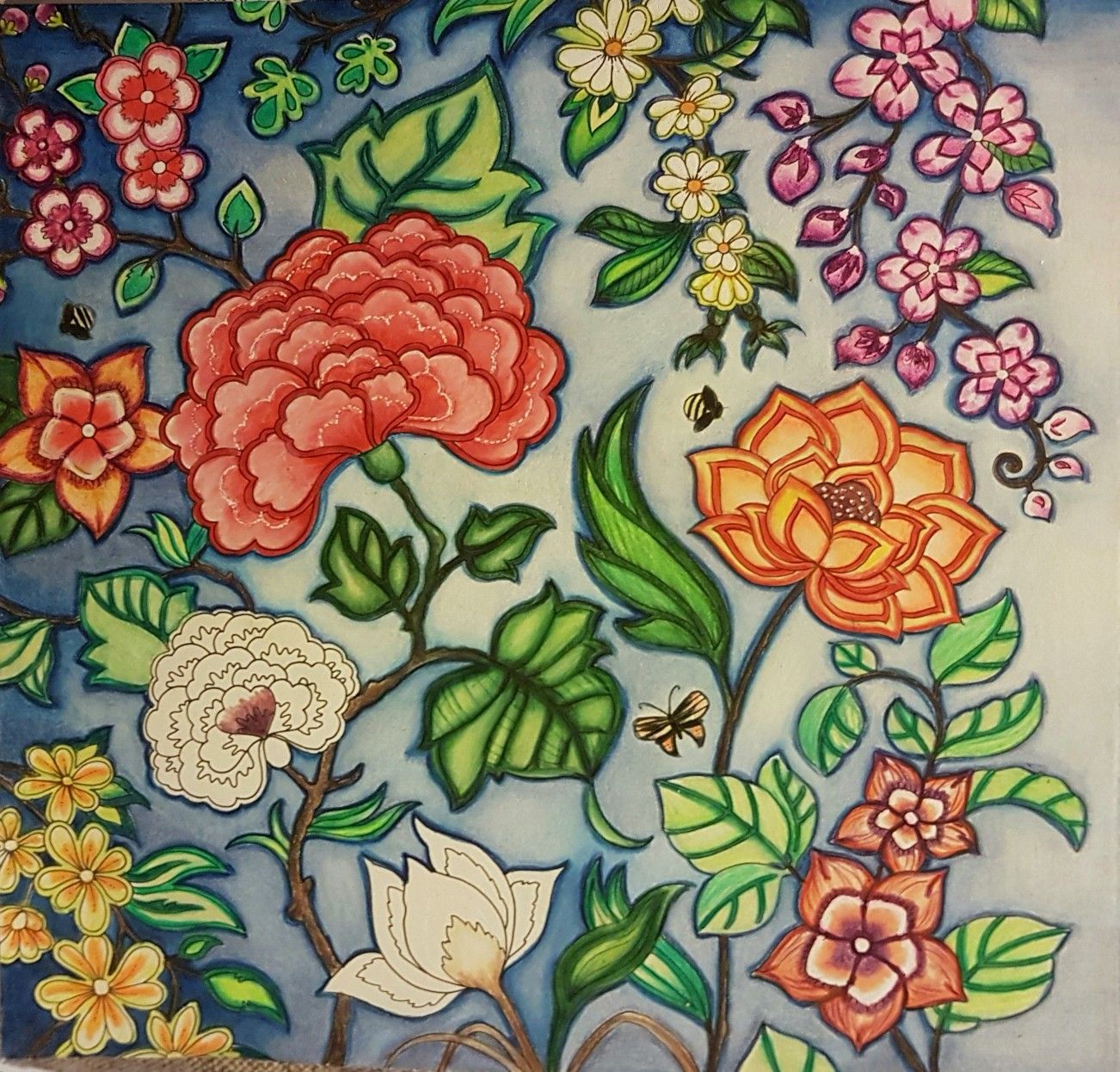 Almost finished world of flowers wip johanna basford coloringbooks johanna basford coloring book johanna basford coloring johanna basford adult coloring