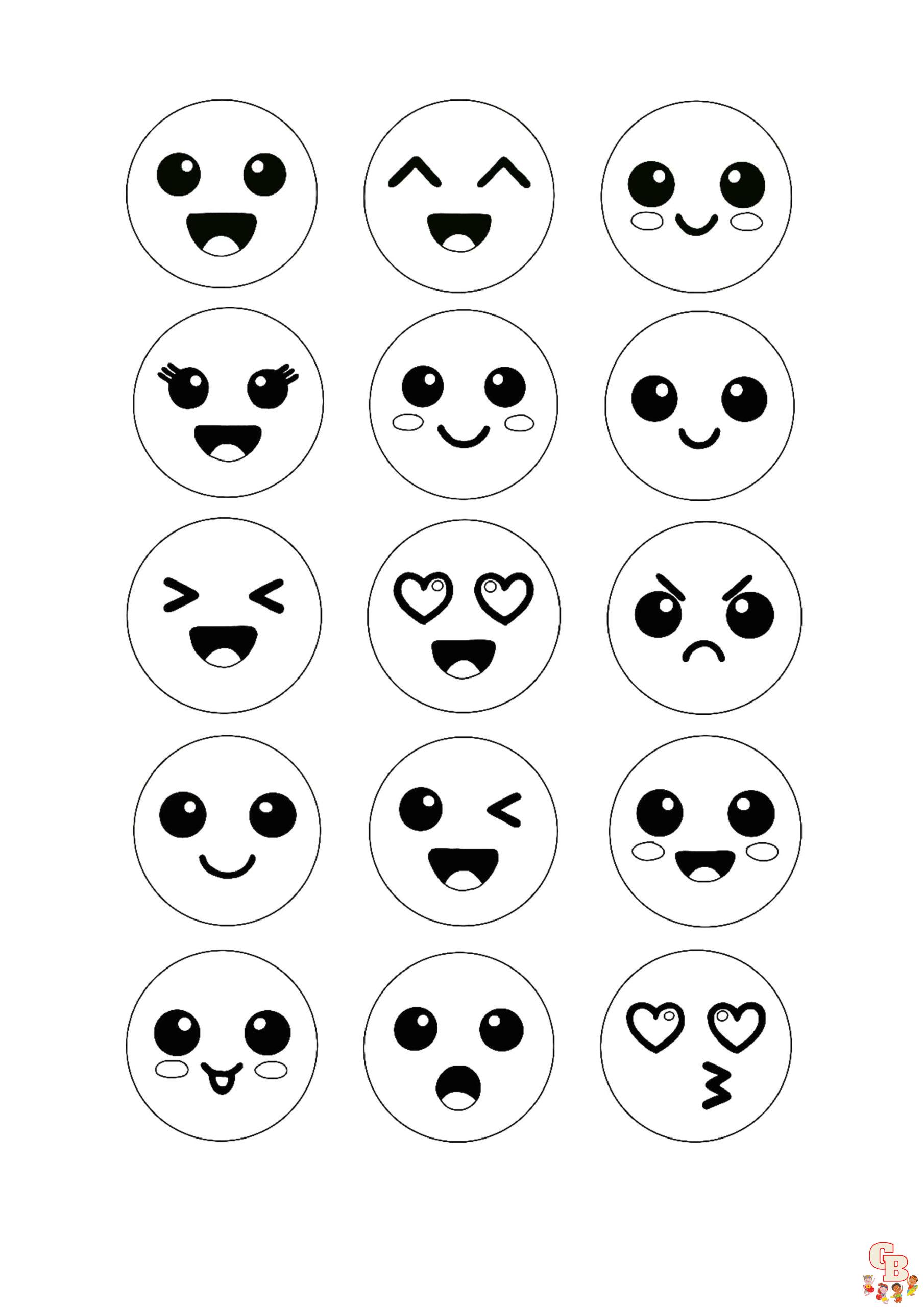 Get creative with free printable emoji coloring pages