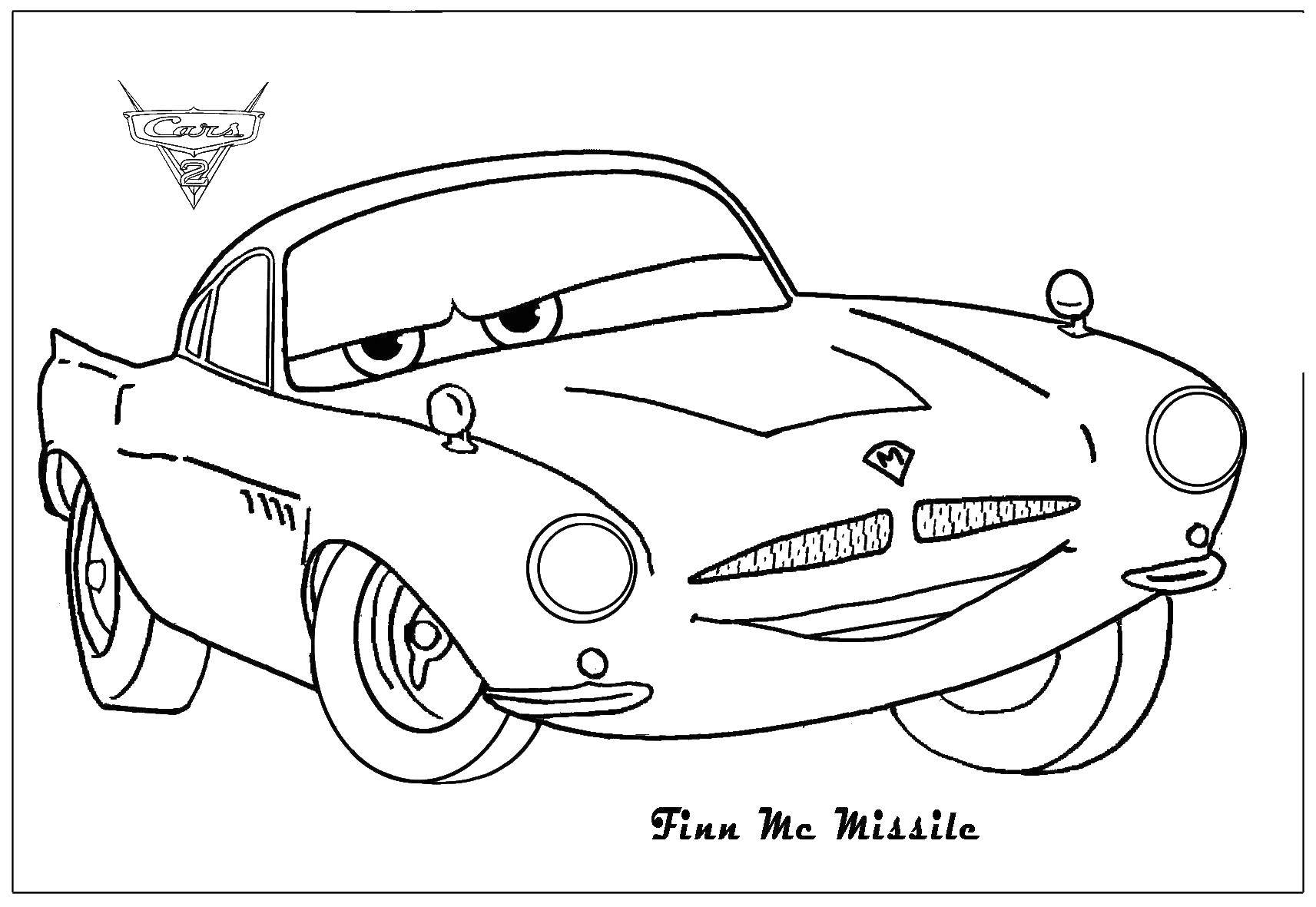 Online coloring pages coloring page finn mcmissile cars download print coloring page