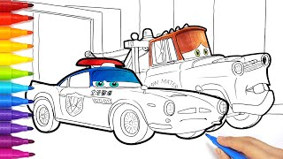 Security guard finn mcmissile and tow mater in cars drawing and coloring pages tim tim tv