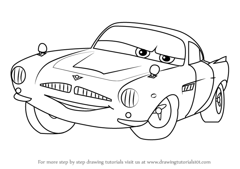 How to draw finn mcmissile from cars cars step by step