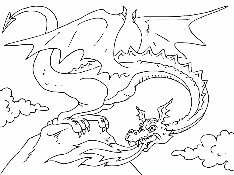 Free coloring page feb dragon