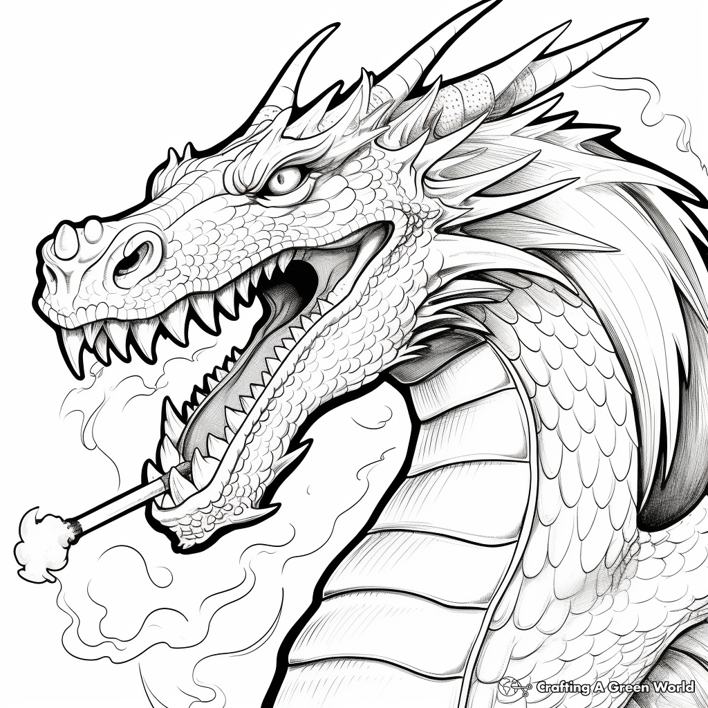 Dragon coloring pages for adults