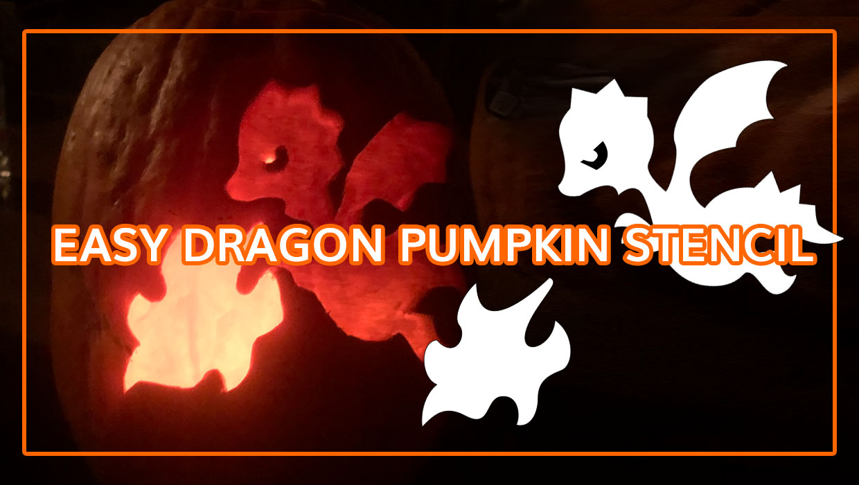 Free printable dragon pumpkin stencil