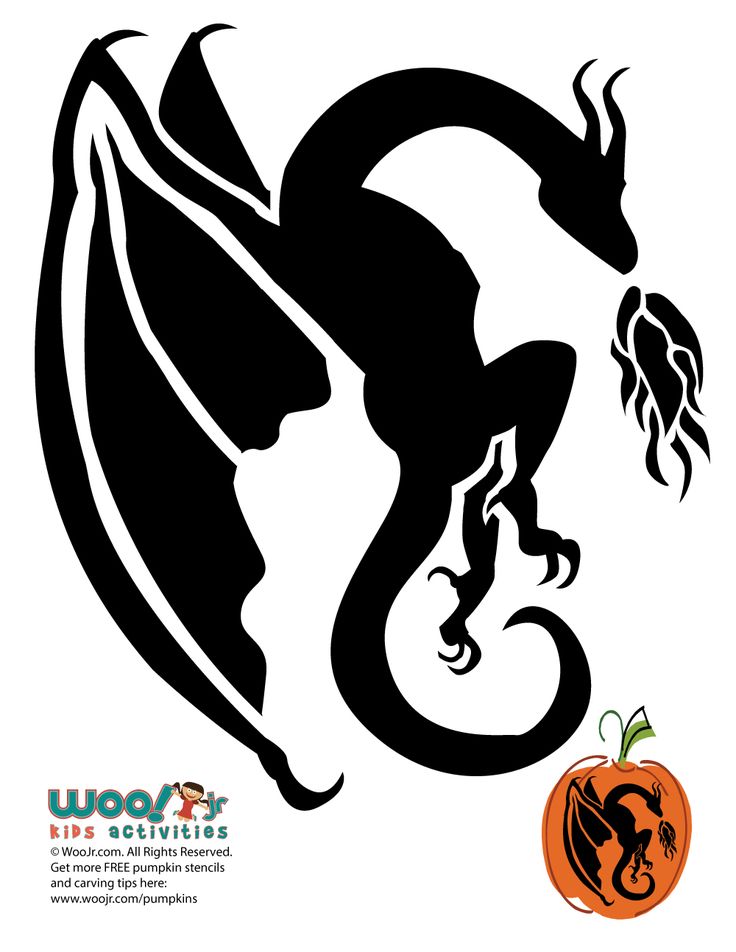 Fire breathing dragon pumpkin stencil woo jr kids activities childrens publishing pumpkin stencil pumpkin rving stencils templates halloween pumpkin rving stencils