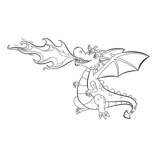 Thousand cartoon dragon breathing fire royalty