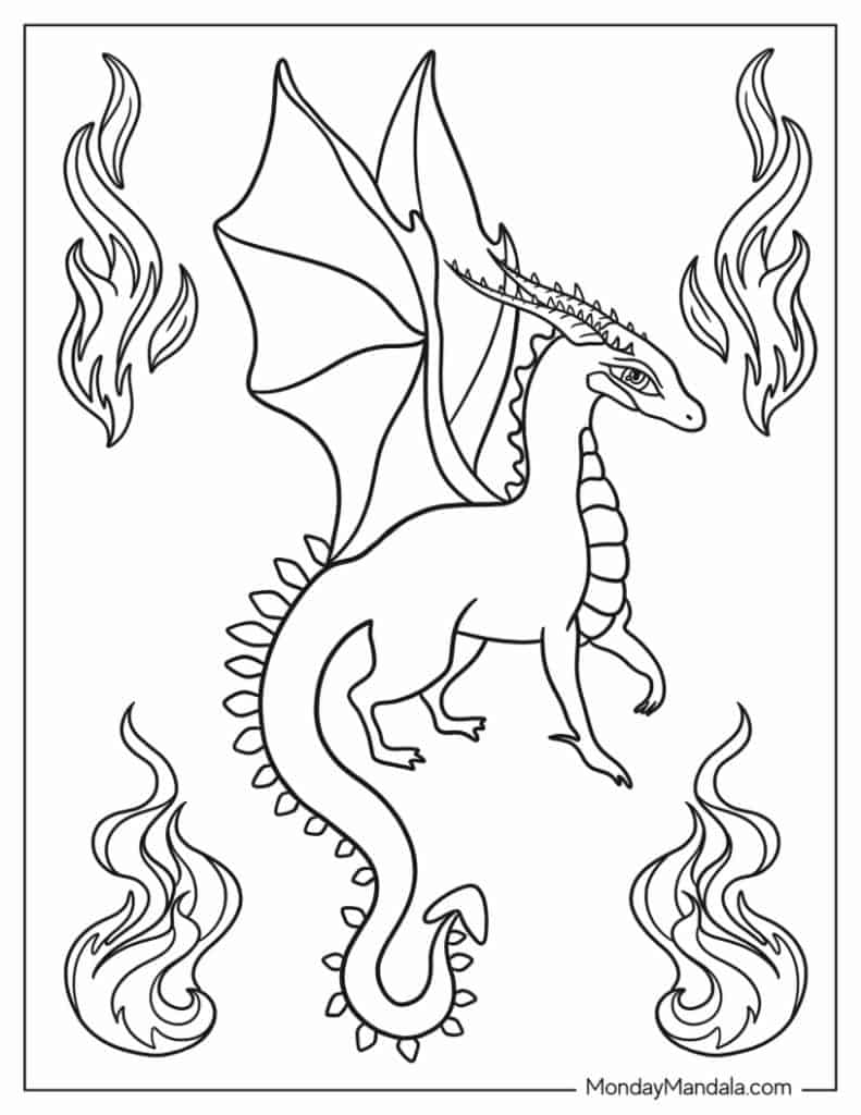 Dragon coloring pages free pdf printables