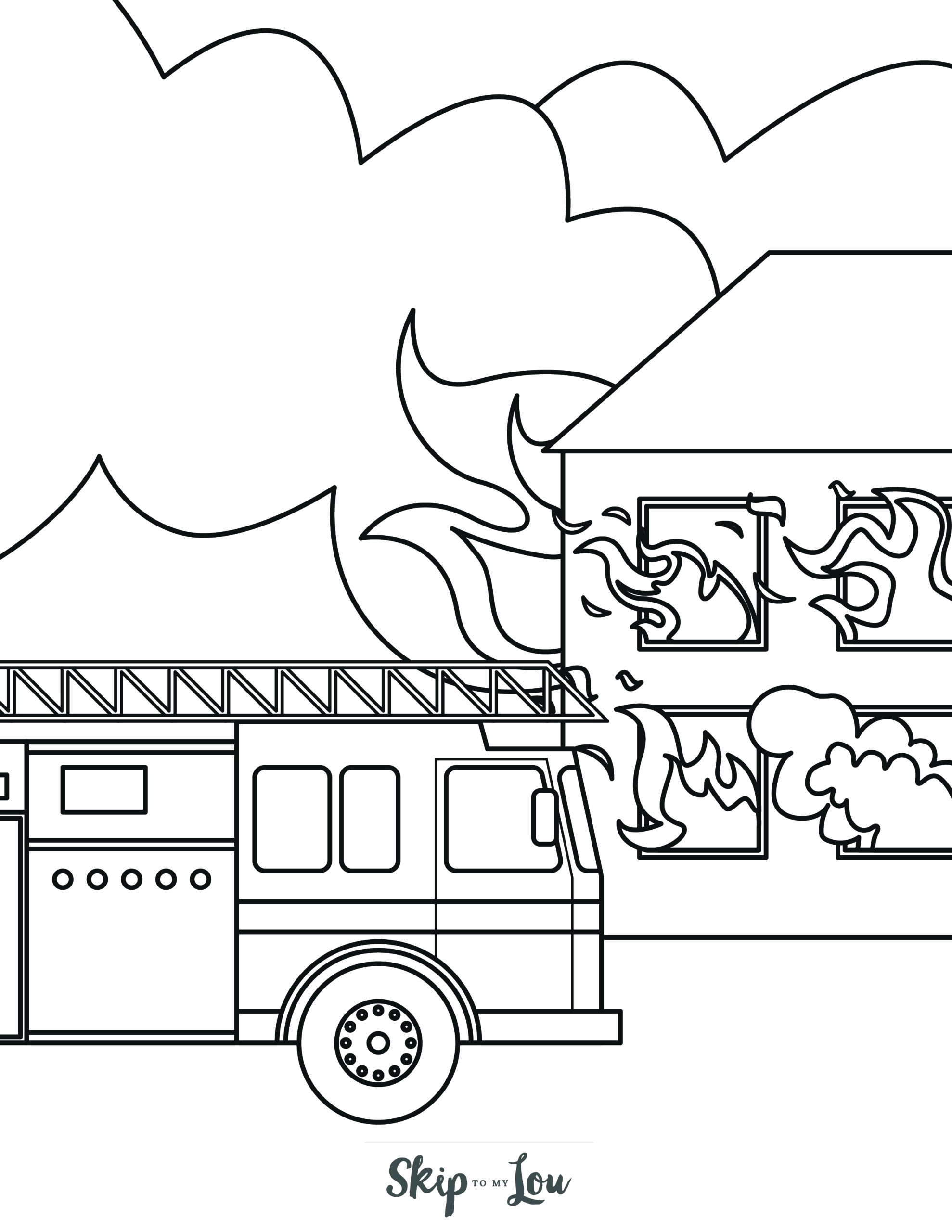 Free printable fire truck coloring pages with book download skip to my lou