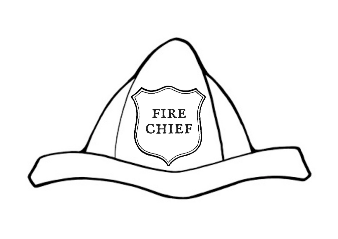 Front view of firefighter helmet for colouring in decorating and turning into a party hat by adding a band fireman hat hat template fire helmet