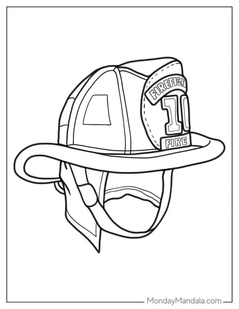 Firefighter coloring pages free pdf printables