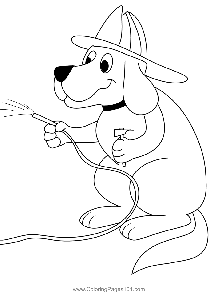 Fire clifford coloring page for kids