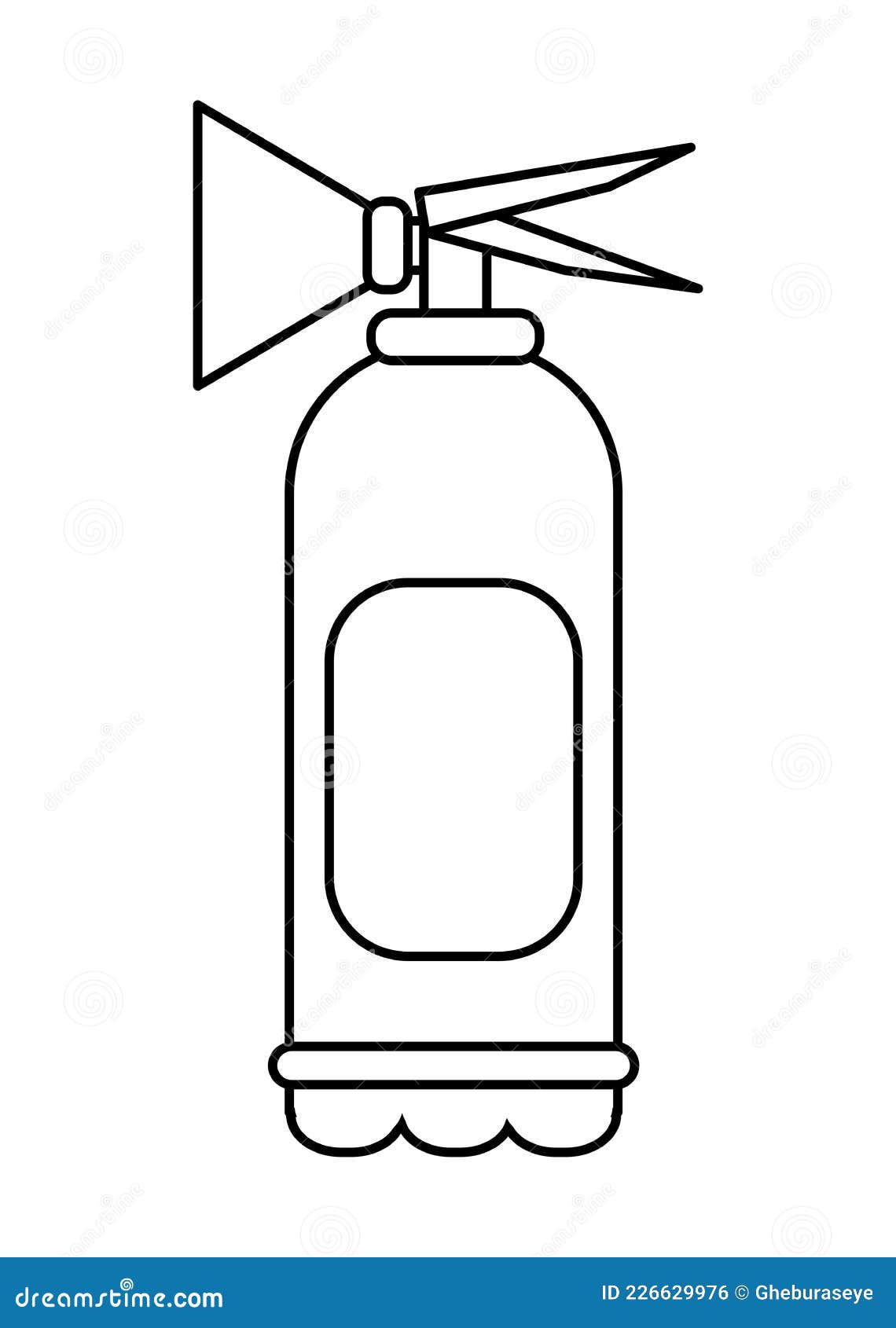 Fire extinguisher coloring pictures for children black and white isolated stock vector