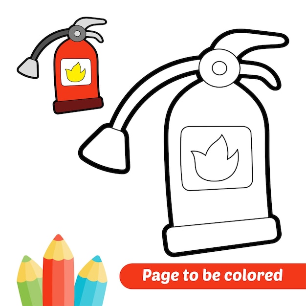 Premium vector coloring book for kids fire extinguisher vector