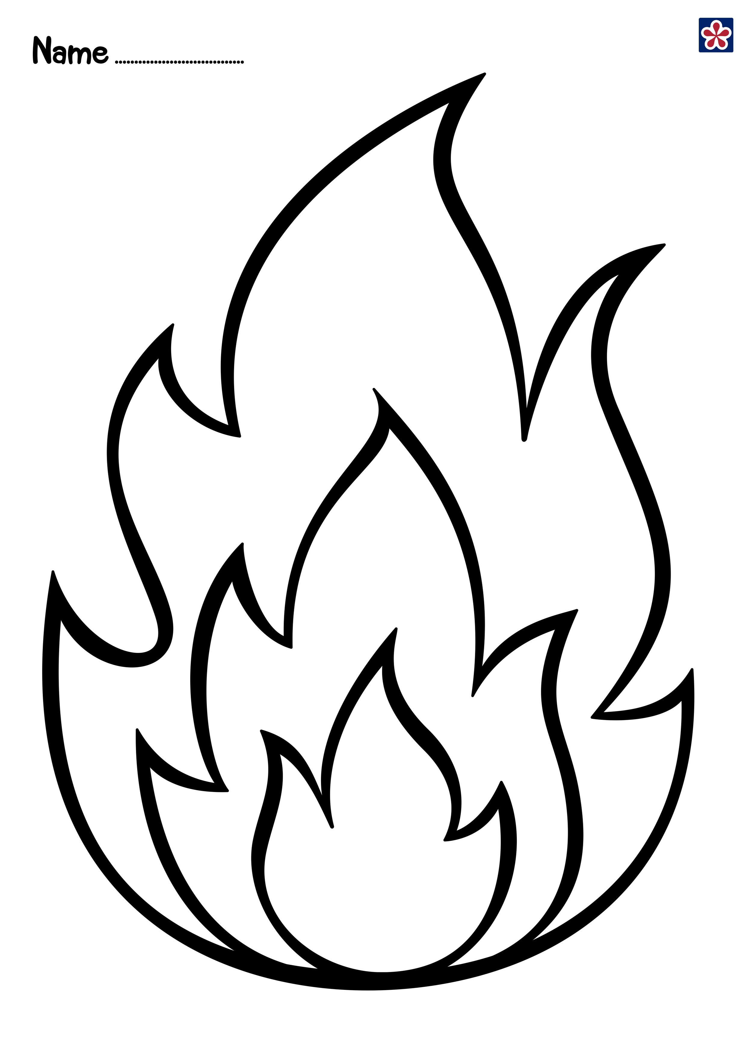 Fire coloring and painting pages