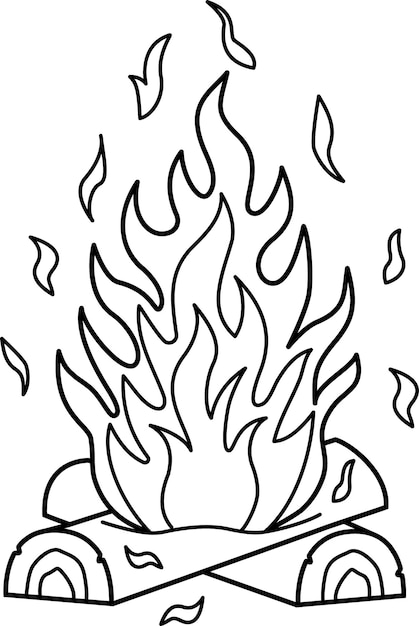 Coloring page fire vectors illustrations for free download