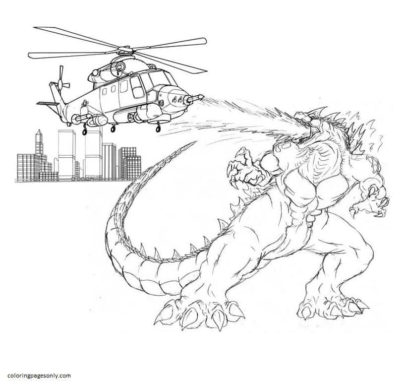 Godzilla coloring pages printable for free download