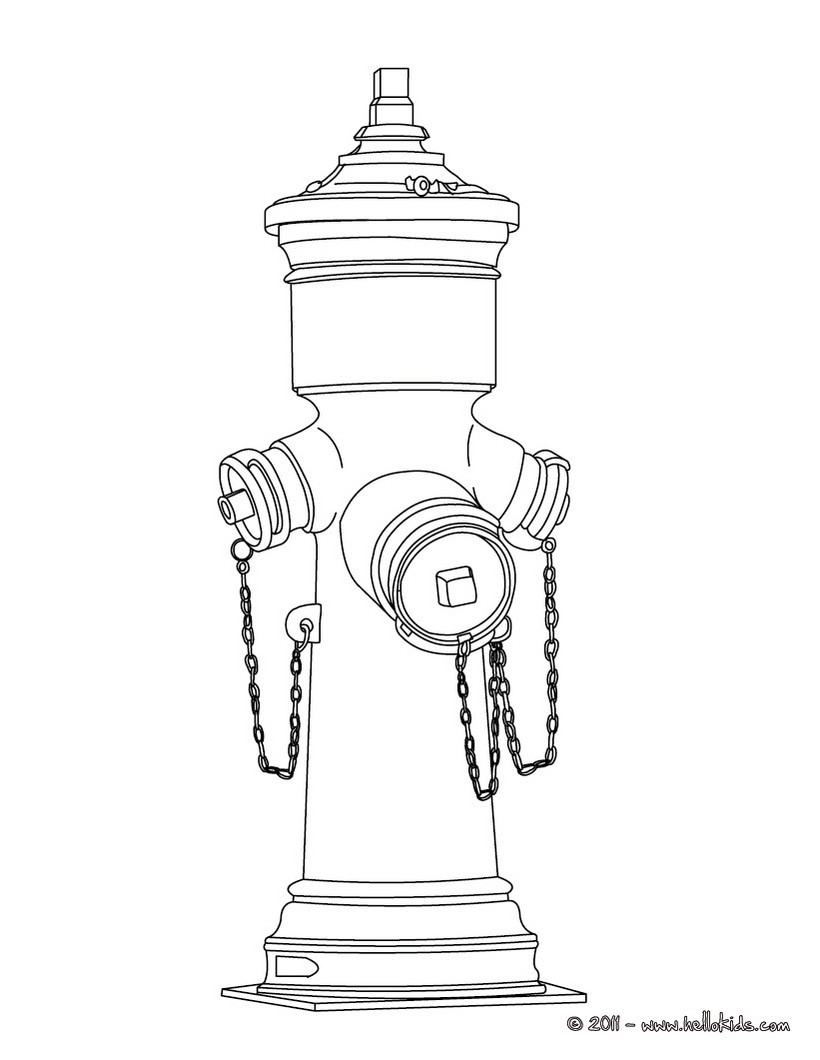 Fire hydrant coloring pages