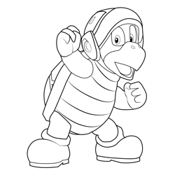 Fire bro mario kart coloring pages for kids