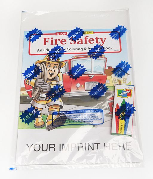 Fire safety coloring book fun pack with your logo