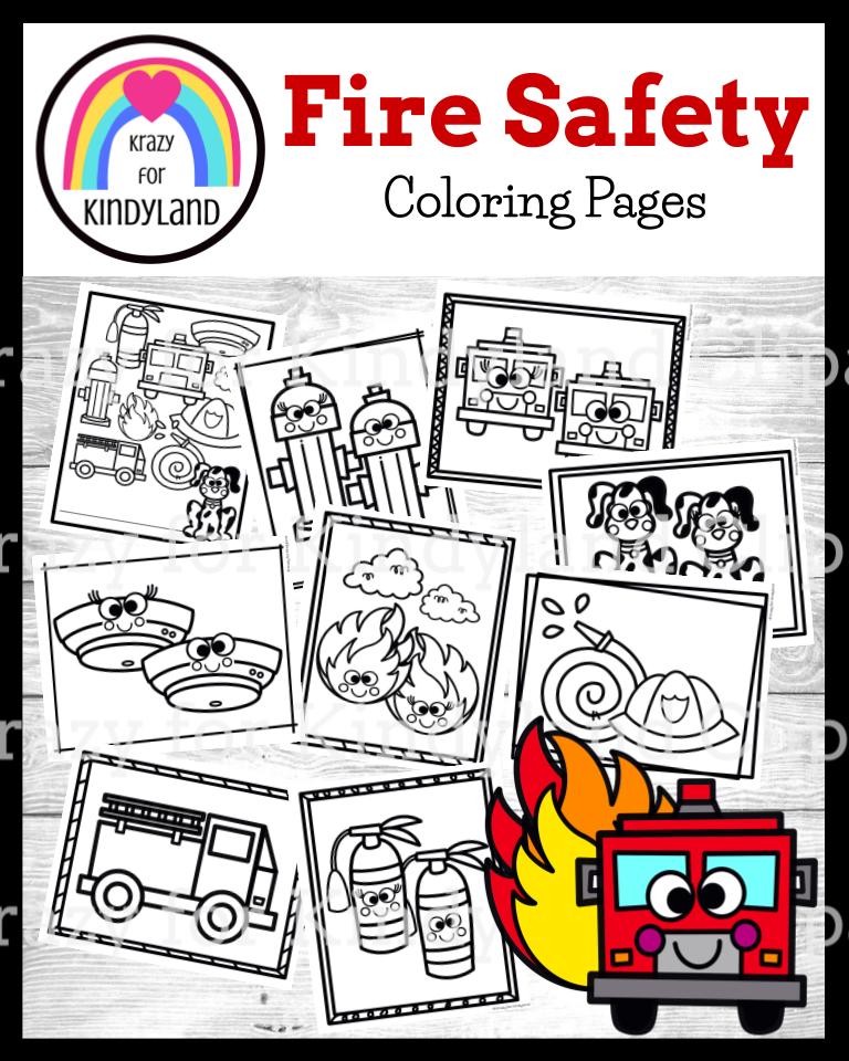 Fire safety coloring pages booklet truck dalmatian hydrant alarm smoke