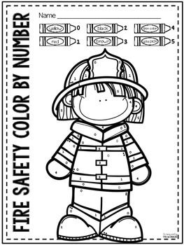 Color safety color by number freebie fire safety preschool crafts fire safety preschool fire safety week