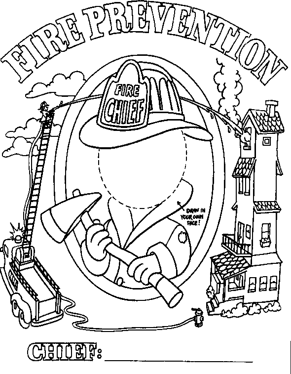 House of hugs fire safety coloring page