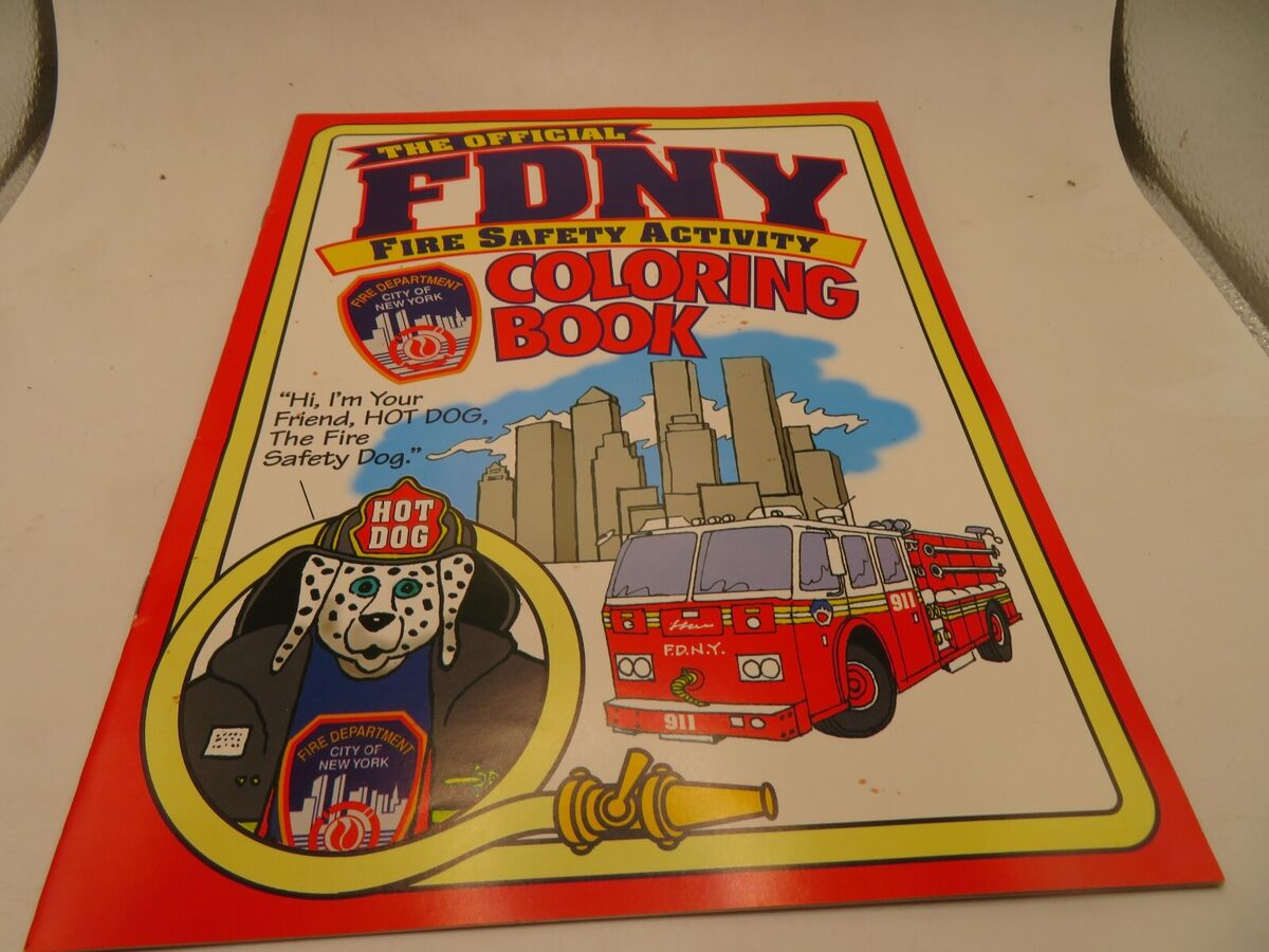 Official fdny fire safety coloring book w certicate rudy giugliani