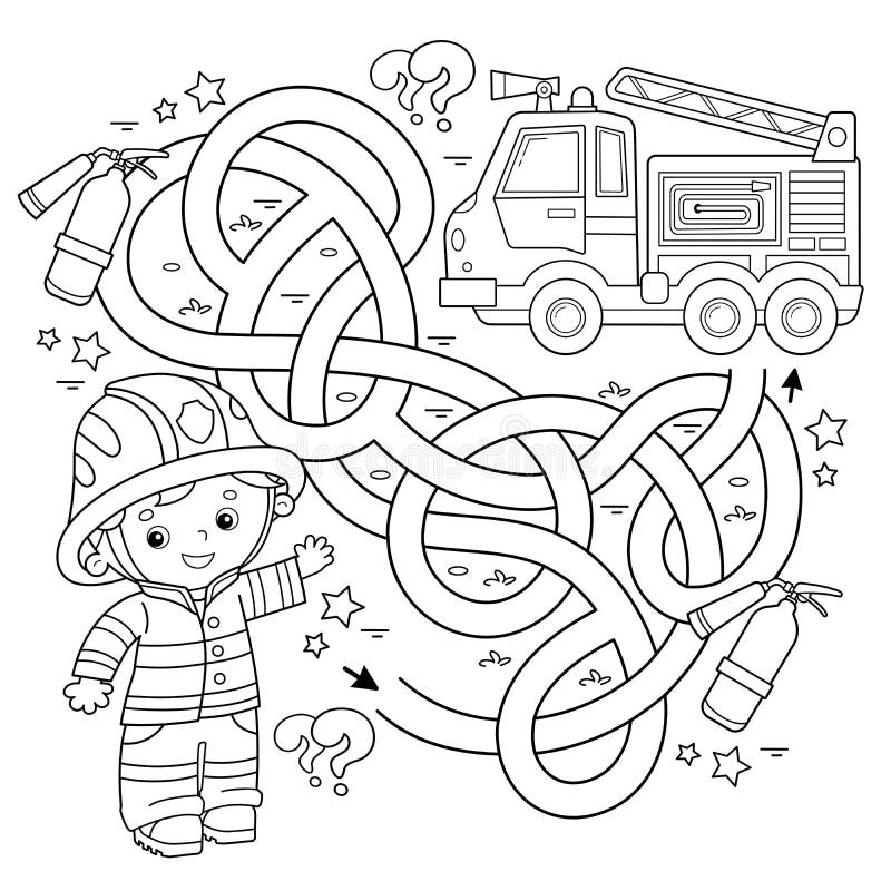 Fire truck coloring page stock illustrations â fire truck coloring page stock illustrations vectors clipart