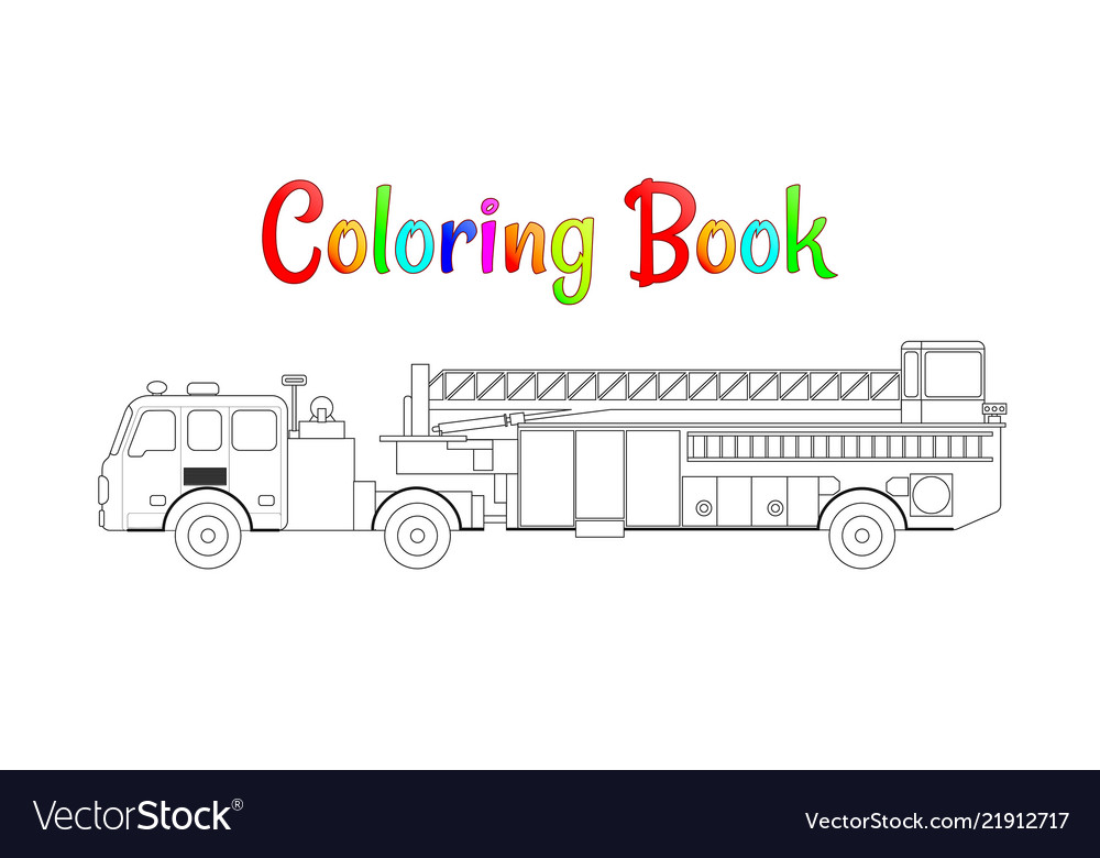 Fire truck coloring book pages royalty free vector image