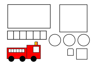 Preschool shape fire truck craft template by iteacher designer tpt