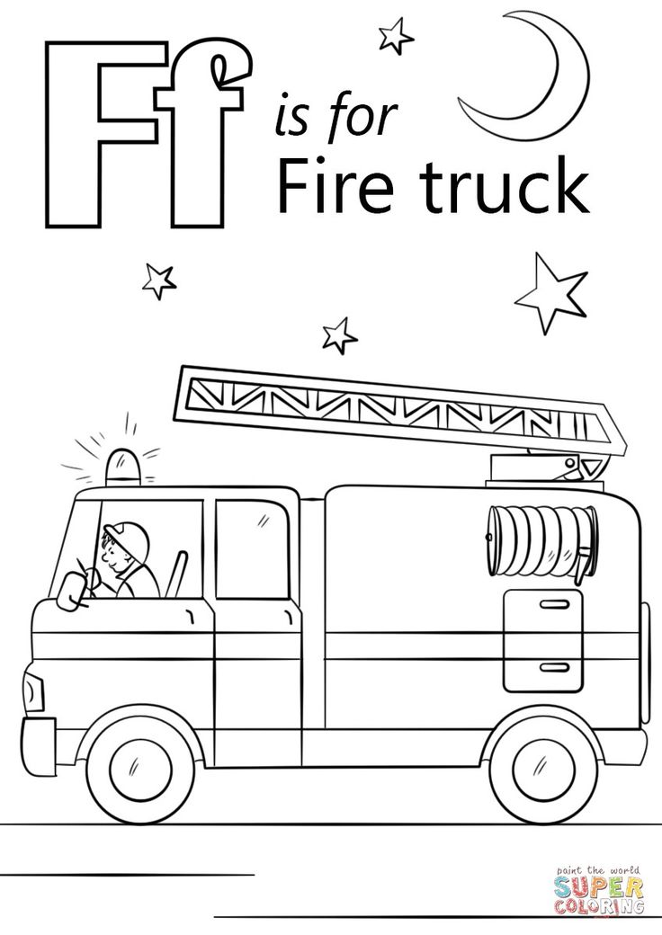 Awesome image of fire truck coloring page