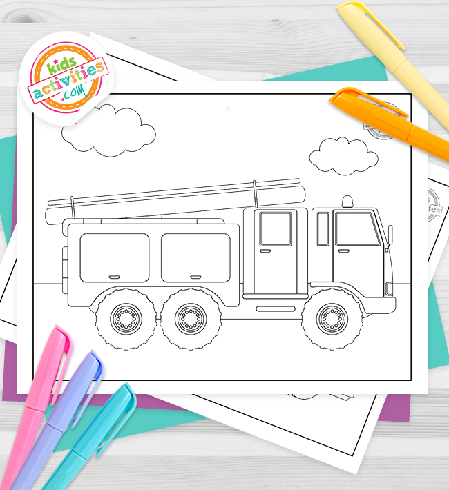 Free printable fire truck coloring pages kids activities blog