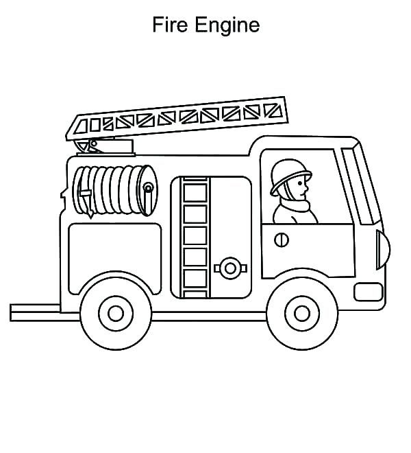 Use fire truck coloring page pdf as a medium to learn color