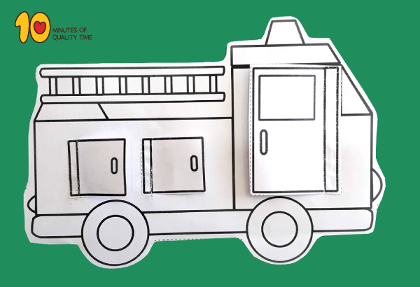 Fire truck with opening doors printable â minutes of quality time