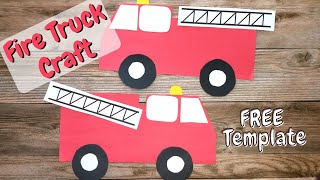 Fire truck craft free template