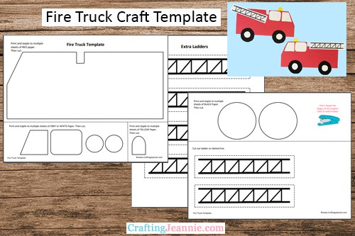 Fire truck craft free template