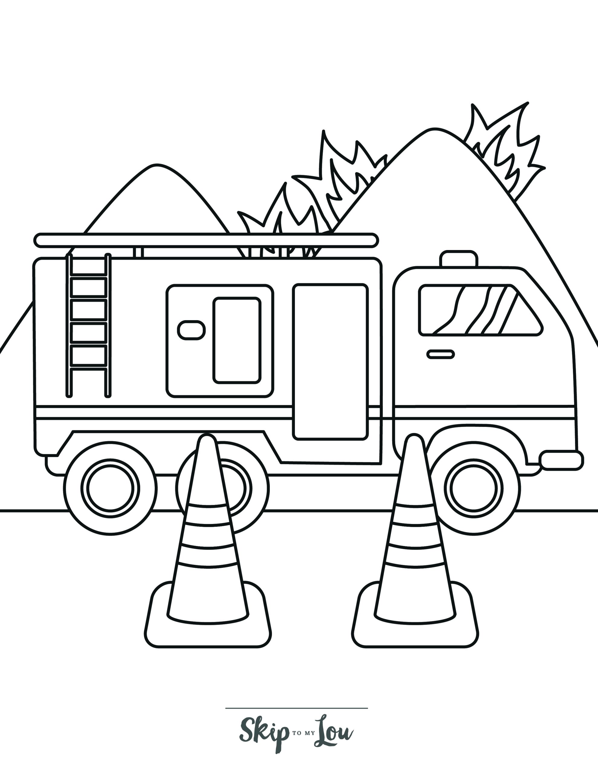 Free printable fire truck coloring pages with book download skip to my lou