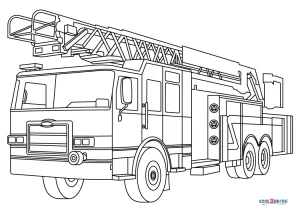 Free printable fire truck coloring pages for kids