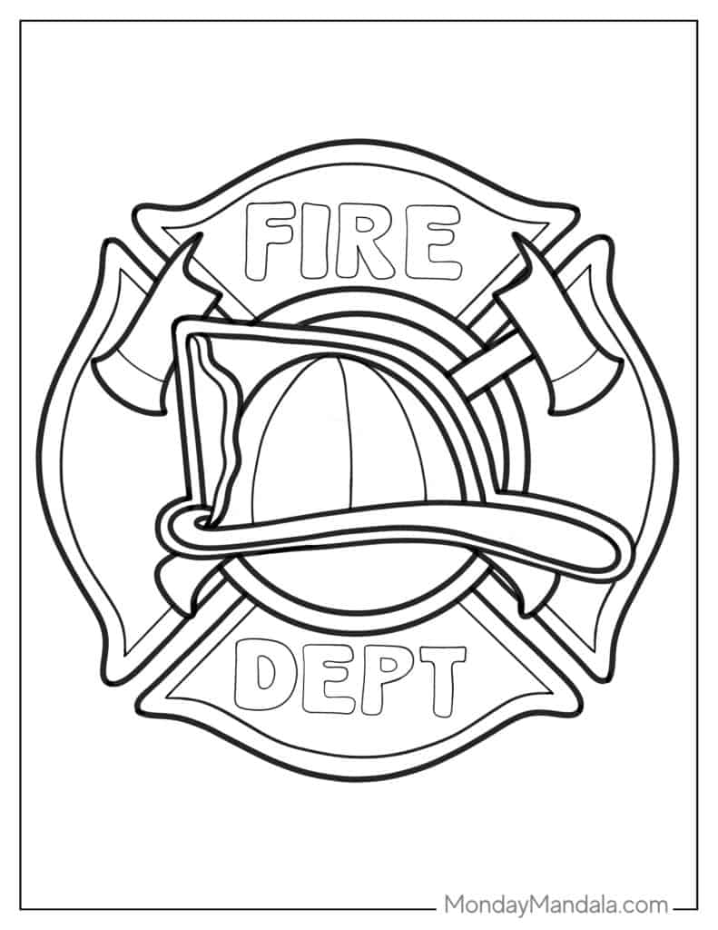 Firefighter coloring pages free pdf printables