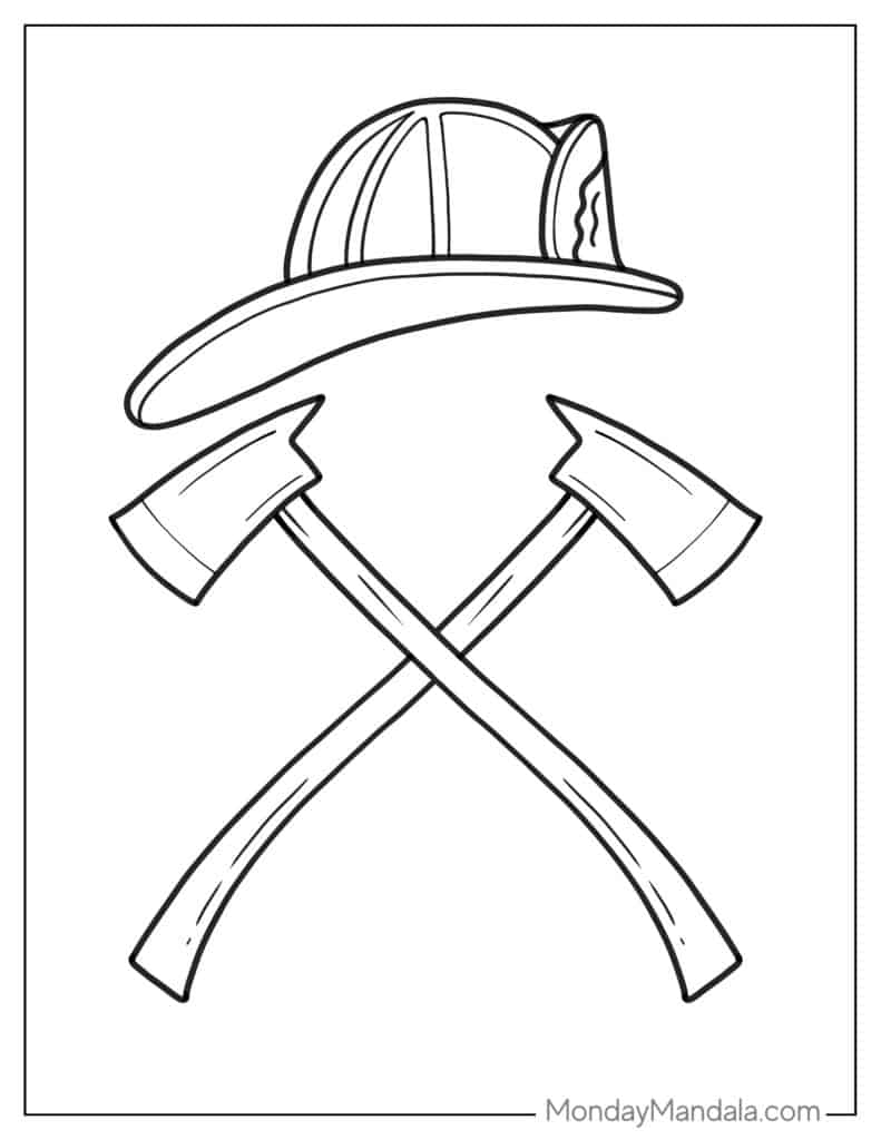 Firefighter coloring pages free pdf printables