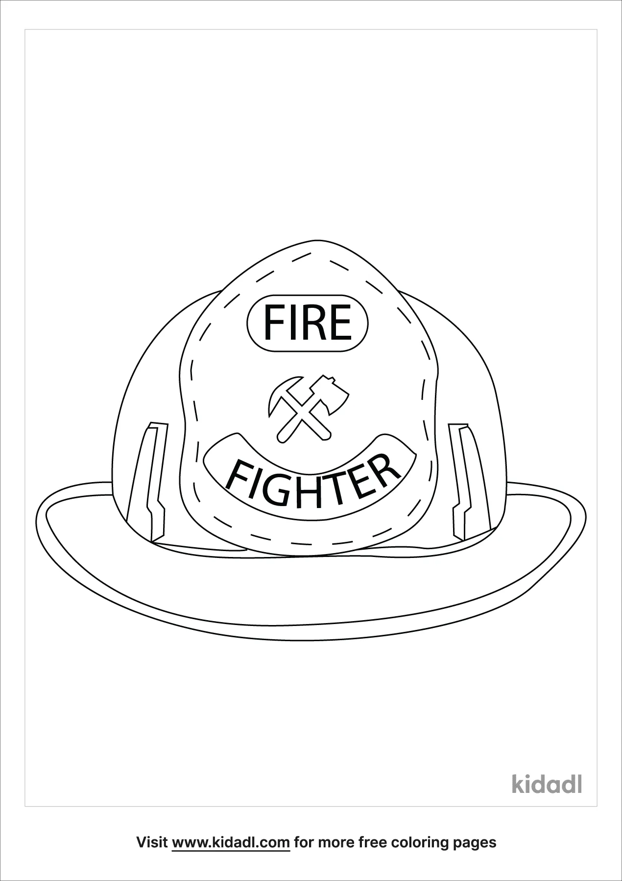 Free fireman helmet front view coloring page coloring page printables