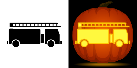 Free fire truck pumpkin stencil