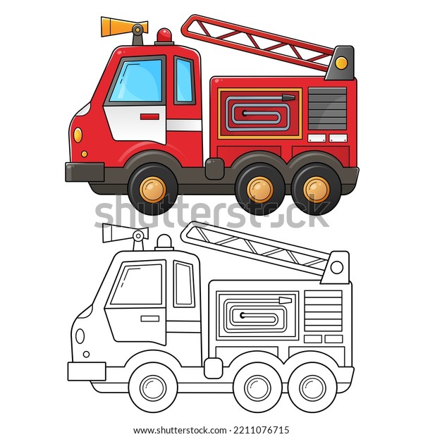 Fire truck outline stock photos