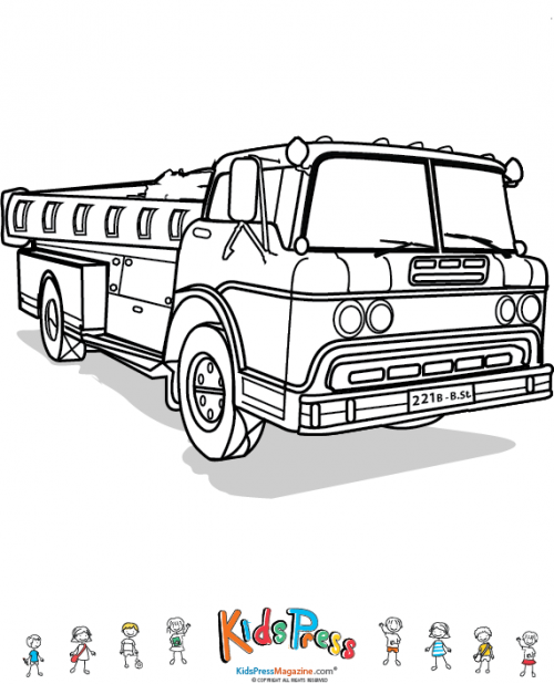 Fire truck coloring page