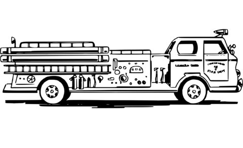 Vintage fire engine coloring page free printable coloring pages