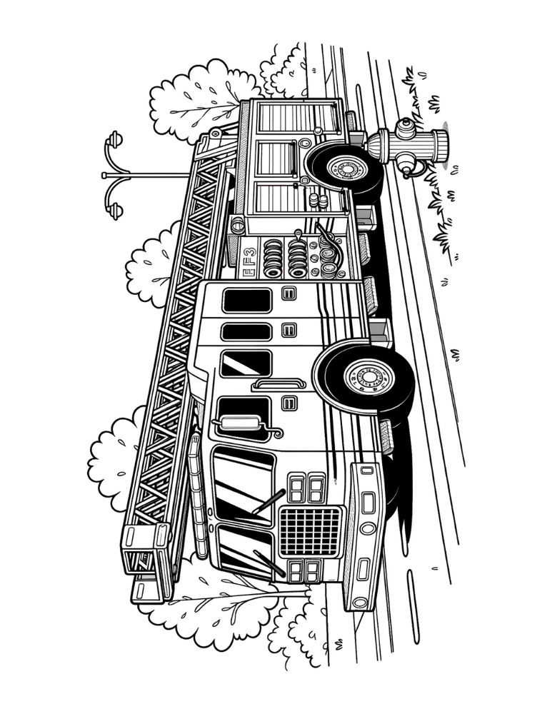 Free fire truck coloring pages for kids