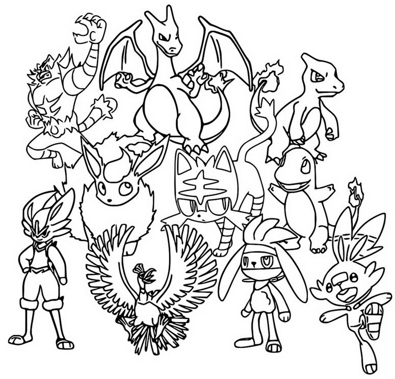 Coloring page popular pokãmon fire