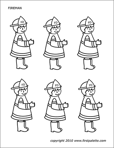 Fireman free printable templates coloring pages