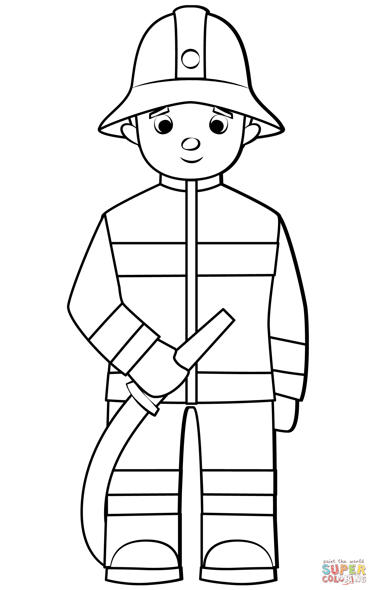 Firefighter coloring page free printable coloring pages