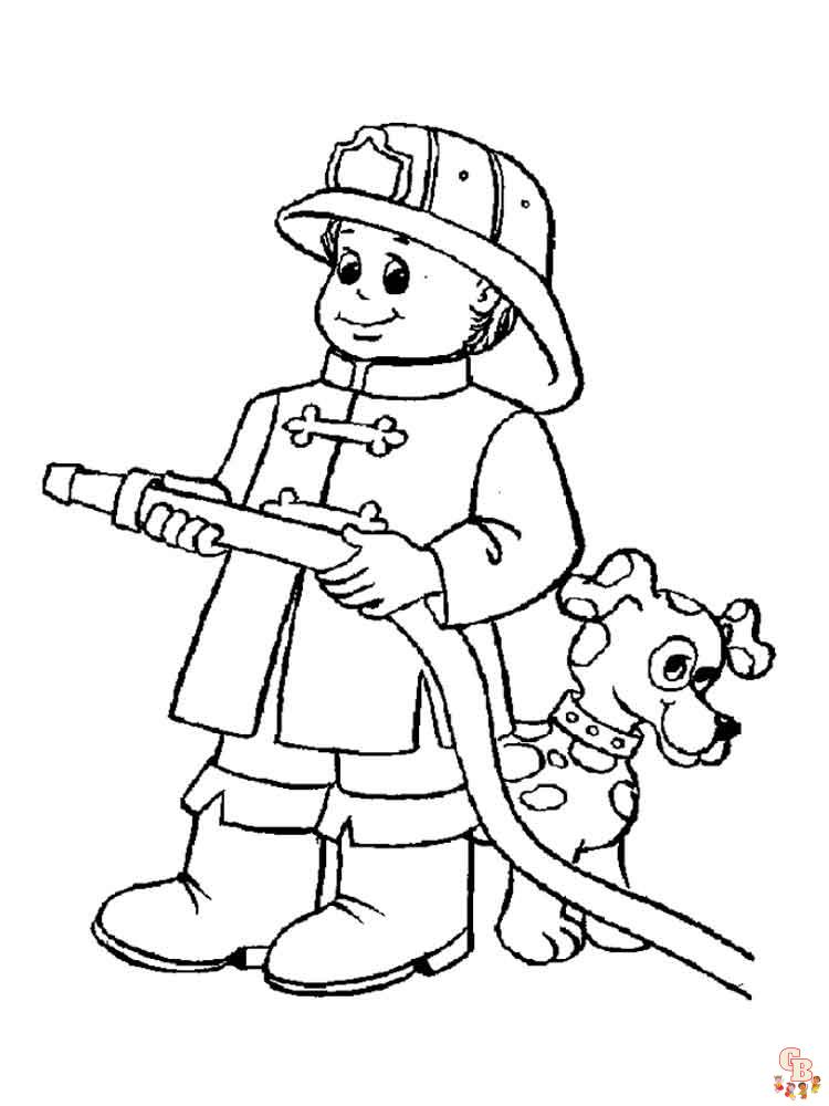 Honor our brave firefighters with easy firefighter coloring pages